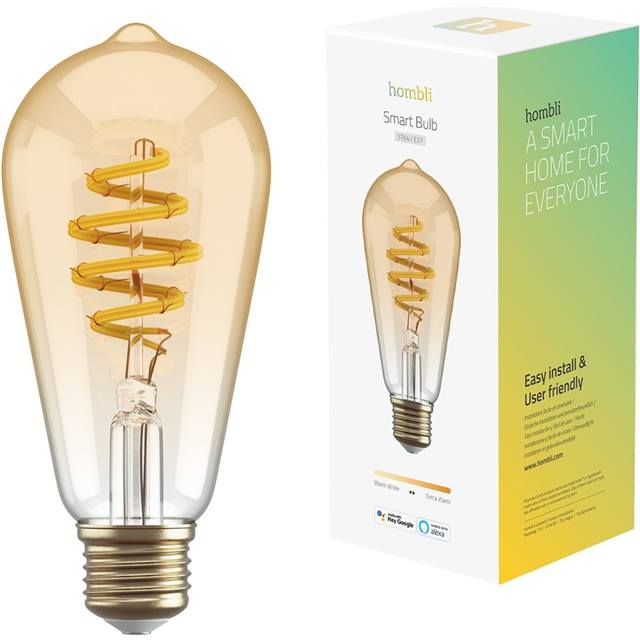 Hombli Smart Bulb Amber, Filament, 5.5W, E27, ST64, klar