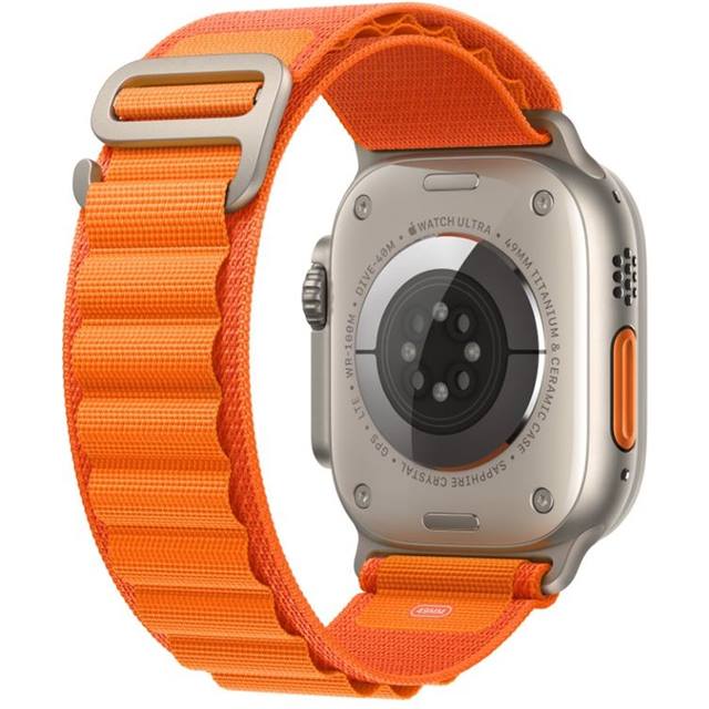 Apple Watch Ultra GPS + Cellular (Titan) beige - 49mm - Alpine Loop Large orange - redrow.ch