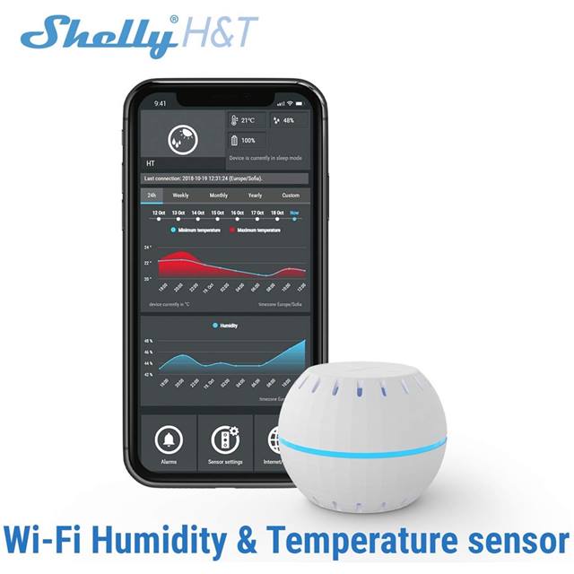 Shelly WLAN-Luftfeuchte- und Temperatursensor Shelly H&T