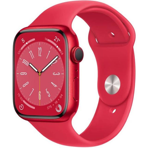 Apple Watch Series 8 GPS (Aluminium) rot - 45mm - Sportarmband rot - redrow.ch