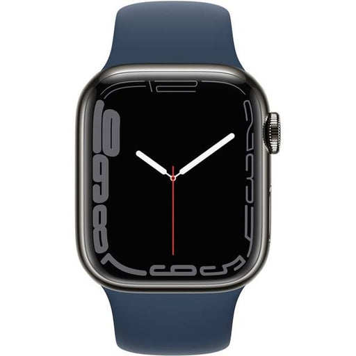 Apple Watch Series 7 GPS + Cellular (Edelstahl) graphit - 41mm - Sportarmband abyssblau - redrow.ch