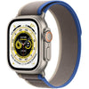 Apple Watch Ultra GPS + Cellular (Titan) beige - 49mm - Trail Loop S/M blau/grau - redrow.ch