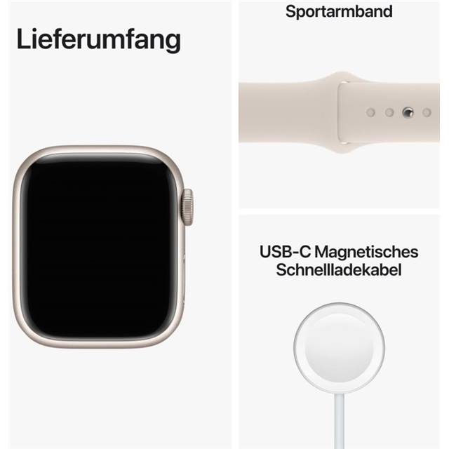 Apple Watch Series 8 GPS + Cellular (Aluminium) Polarstern - 41mm - Sportarmband Polarstern - redrow.ch