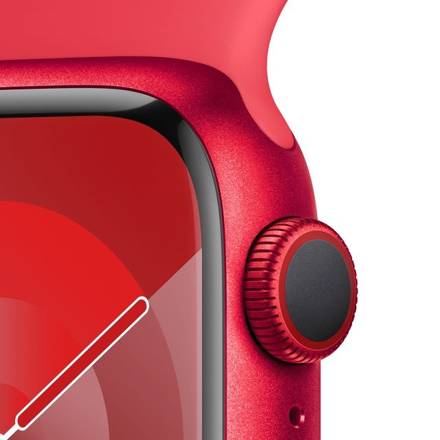 Apple Watch Series 9 GPS (Aluminium Mitternacht) - 41mm - Sportarmband S/M (PRODUCT) RED