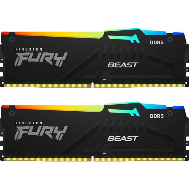 Kingston DDR5-RAM Fury Beast RGB, 64GB (2 x 32GB), 6000 MHz