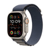 Apple Watch Ultra 2 GPS + Cellular (Titan Silbergrau) - 49mm - Alpine Loop Small Blau