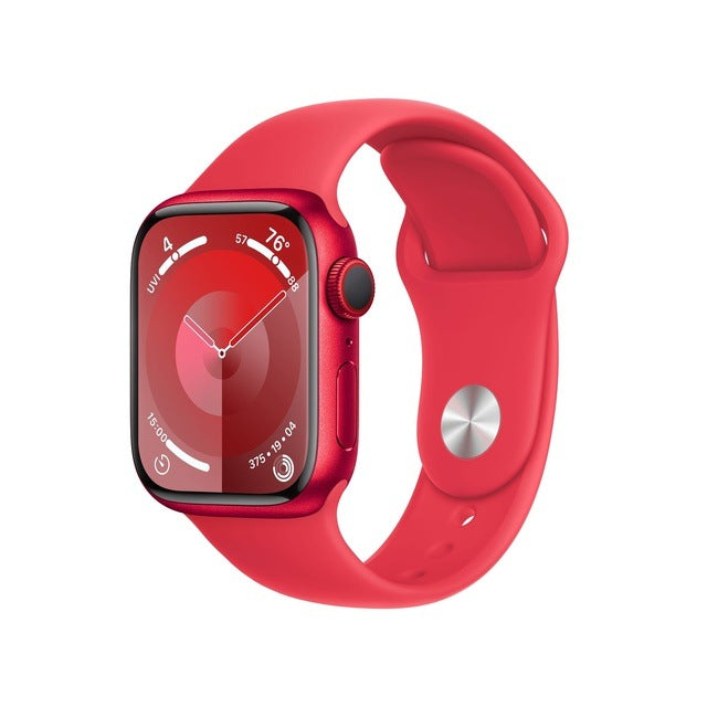 Apple Watch Series 9 GPS + Cellular (Aluminium Mitternacht) - 45mm - Sportarmband S/M (PRODUCT) RED