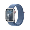 Apple Watch Series 9 GPS + Cellular (Aluminium Winterblau) - 45mm - Sport Loop Mitternacht