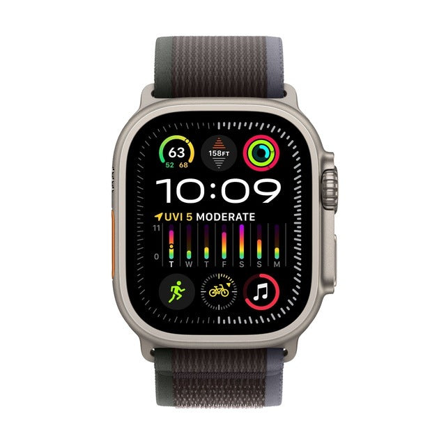 Apple Watch Ultra 2 GPS + Cellular (Titan Silbergrau) - 49mm - Trail Loop M/L Blau/Schwarz