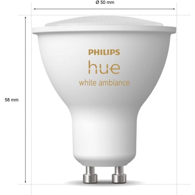 Philips Hue White Ambiance, 4.3W, GU10, Spot, matt