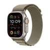 Apple Watch Ultra 2 GPS + Cellular (Titan Silbergrau) - 49mm - Alpine Loop Medium Olive