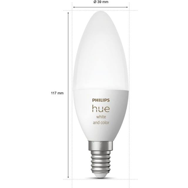 Philips Hue White & Color Ambiance, 5.3W, E14, Candle, opal
