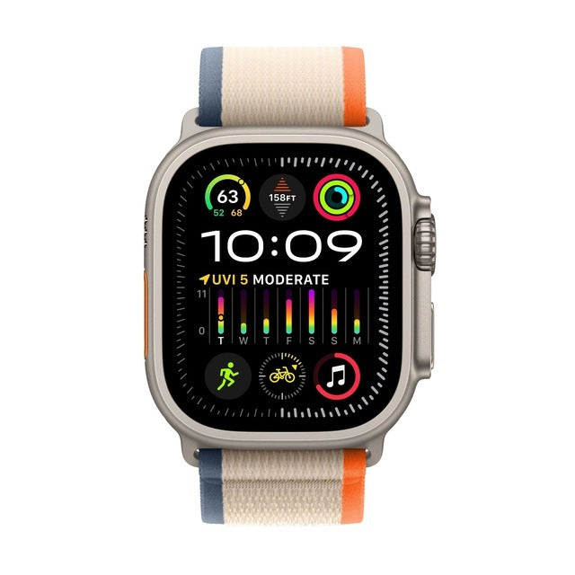 Apple Watch Ultra 2 GPS + Cellular (Titan Silbergrau) - 49mm - Trail Loop S/M Orange/Beige