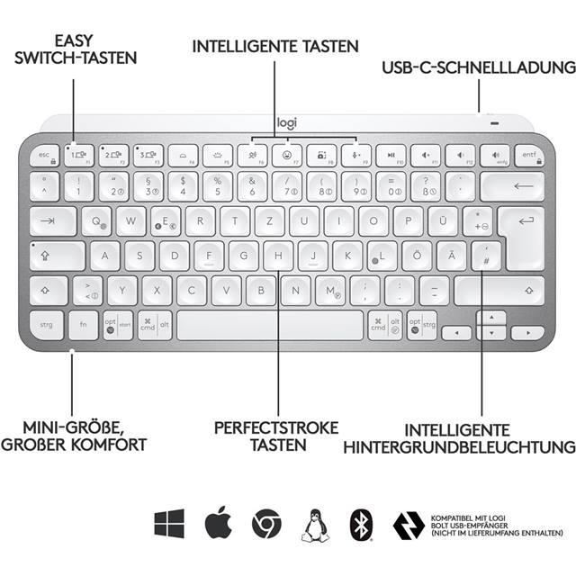 Logitech MX Keys Mini for Mac - grau - Schweiz