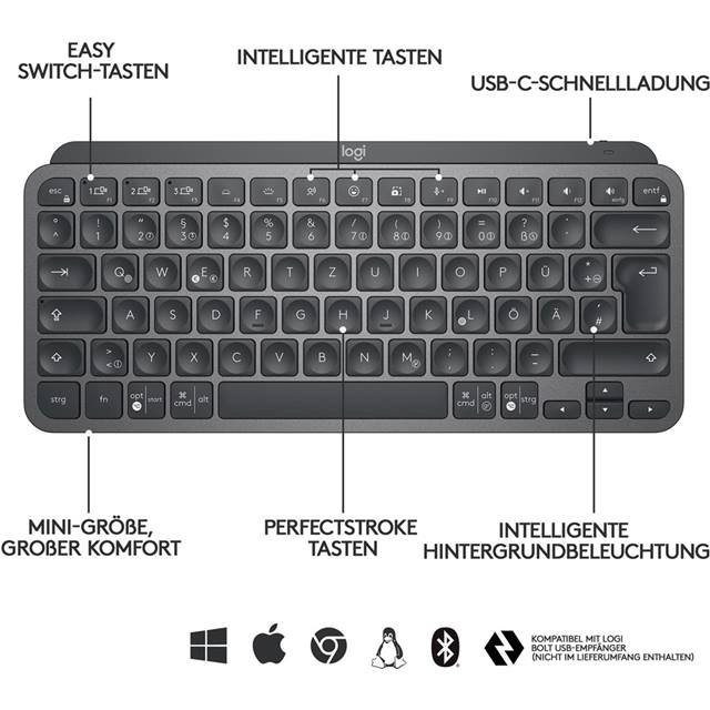 Logitech MX Keys Mini - schwarz - Schweiz
