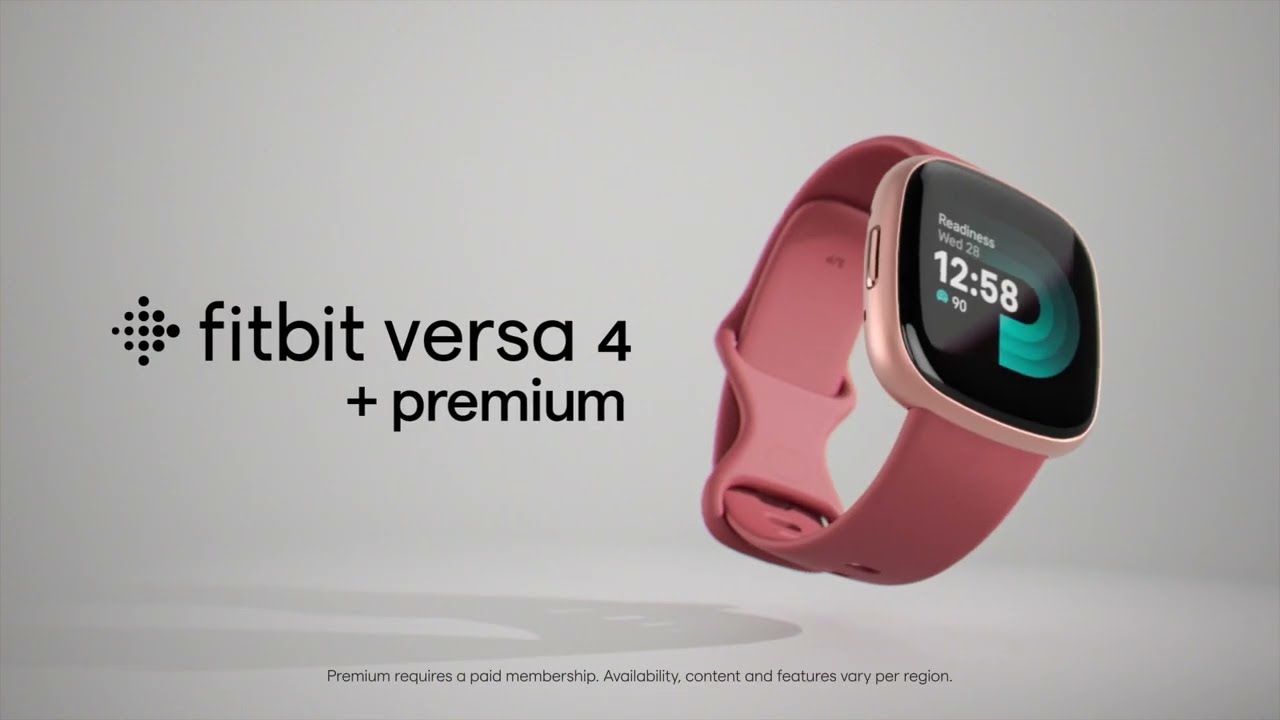 Fitbit GPS-Sportuhr Versa 4 Smartwatch Dunkelrot/Rosa